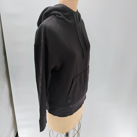 VINCE Women's black Hoodie Size Medium Comfy Lounge Cotton Sweater Minimalist - Picture 11 of 15